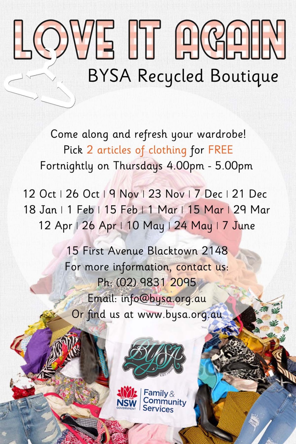 Recycled Boutique. Your FREE Thrift Shop. Come in and choose 2 free items.